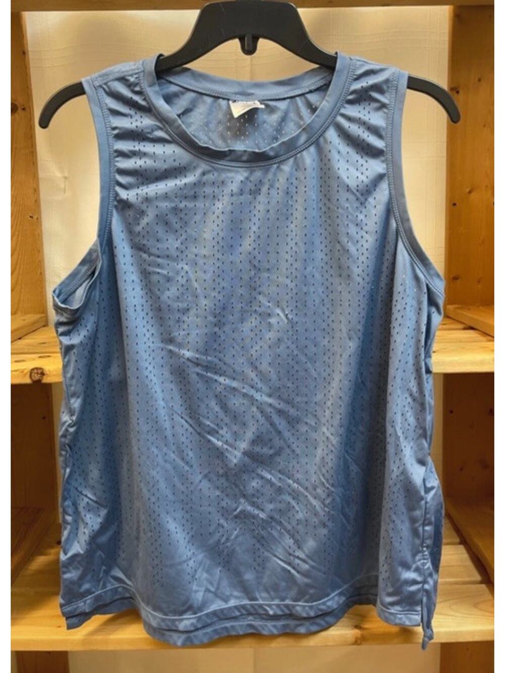 Members Mark Everyday Perforated Baby Blue Muscle Tank XL Run Athletic Workout